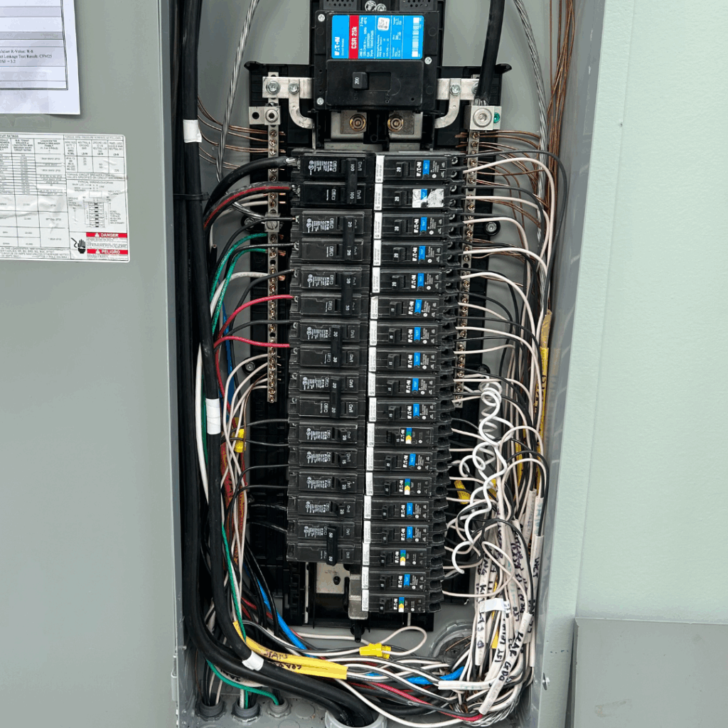 Upgraded electrical panel installation by licensed Charlotte electricians