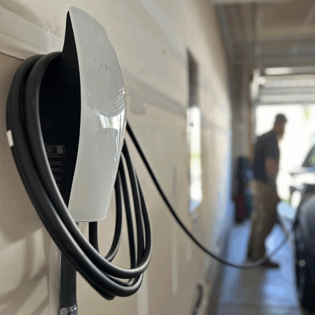 Licensed electrician installing an EV charger in Charlotte, NC