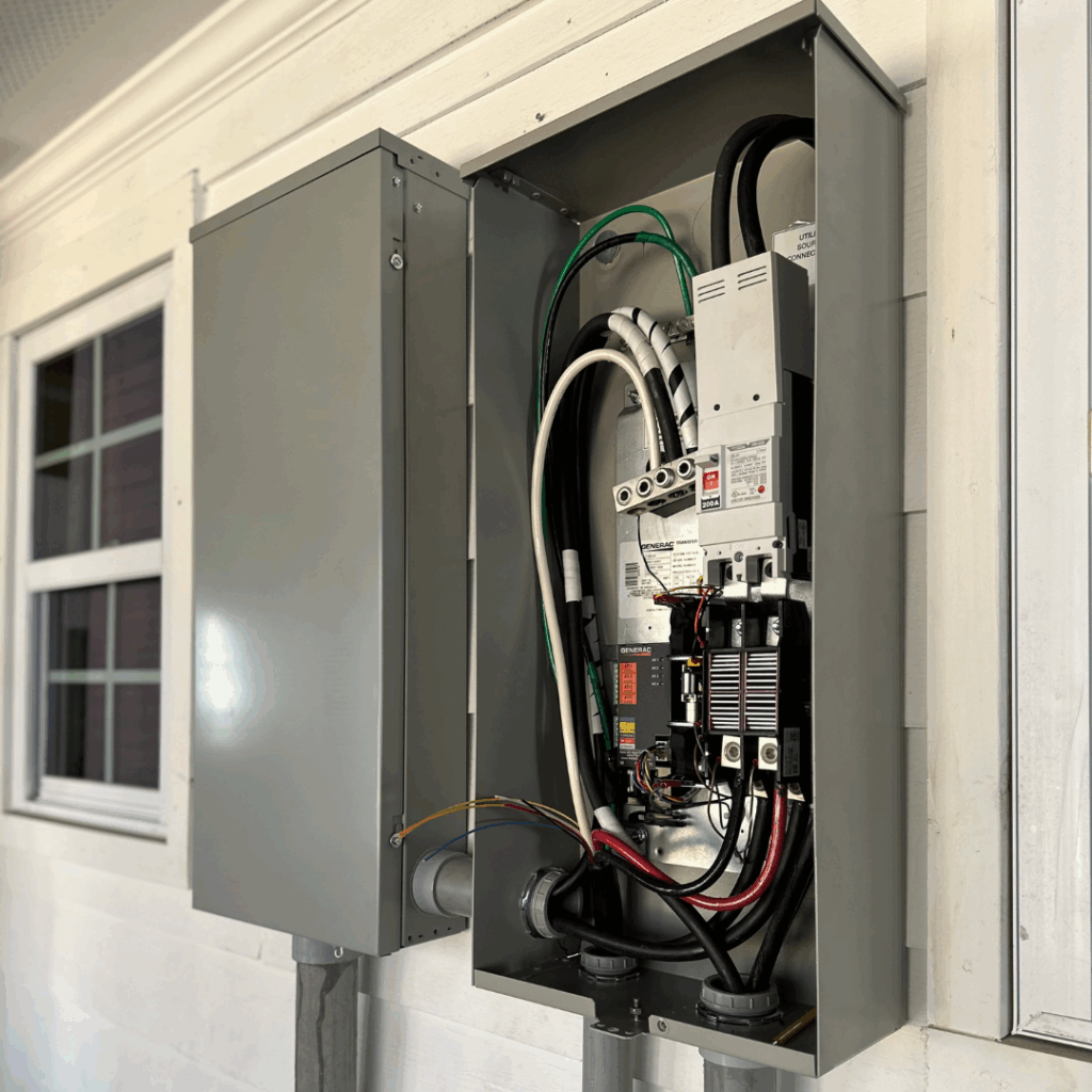 Generator subpanel installation by licensed Charlotte electricians